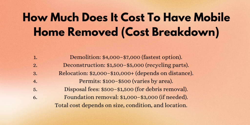 How Much Does It Cost To Have Mobile Home Removed (Cost Breakdown)
