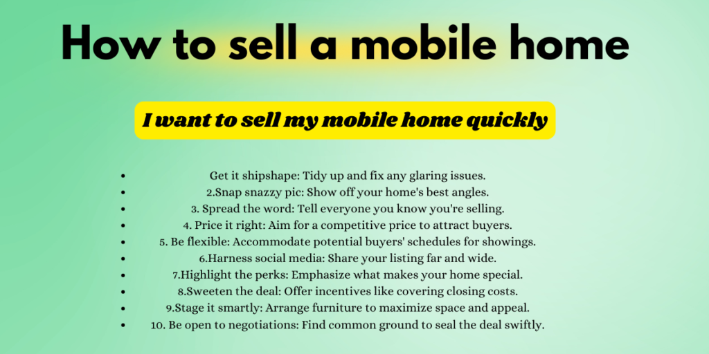 How to sell a mobile home