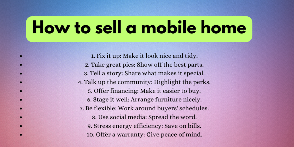 How to sell a mobile home