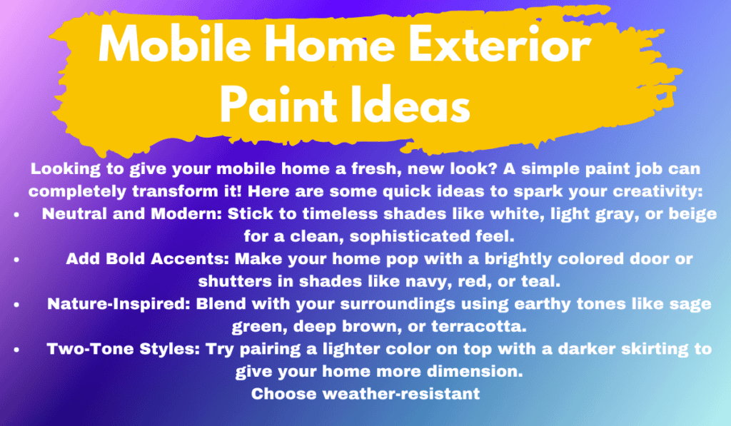 Mobile Home Exterior Paint Ideas