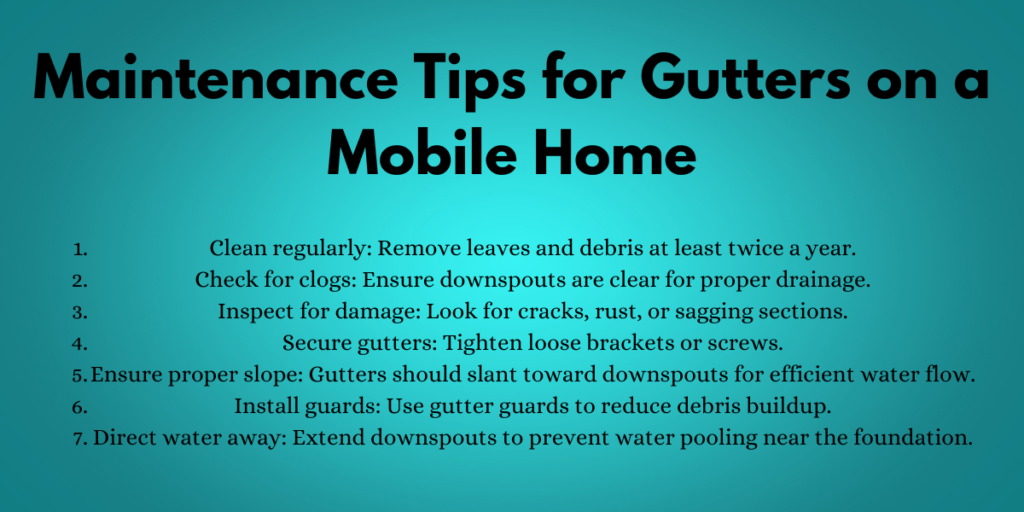 Maintenance Tips for Gutters on a Mobile Home
