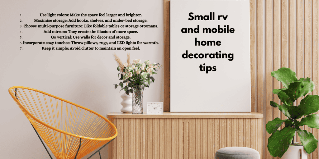 Small rv and mobile home decorating tips