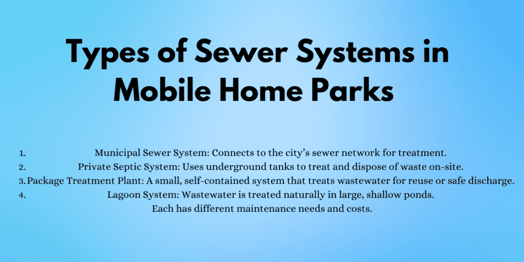 Types of Sewer Systems in Mobile Home Parks 